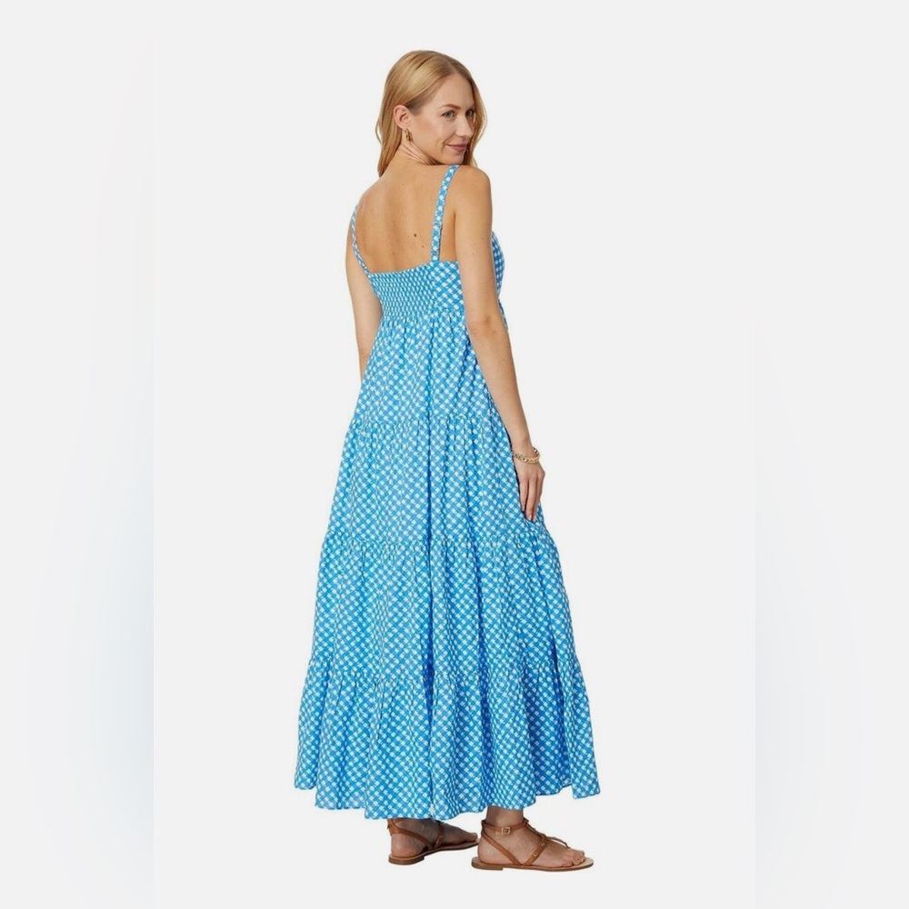 Lilly Pulitzer Shylee Cotton Maxi Dress Boca Double Checking Maxi Polka Dot - Picture 7 of 14